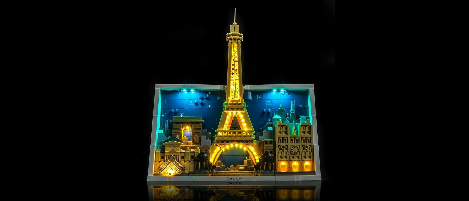 Light Kit for LEGO® Architecture Paris #21064 — lit with the LED light kit
