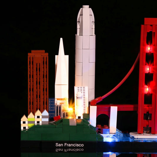 LEGO Architecture San Francisco #21043 with LED lights installed