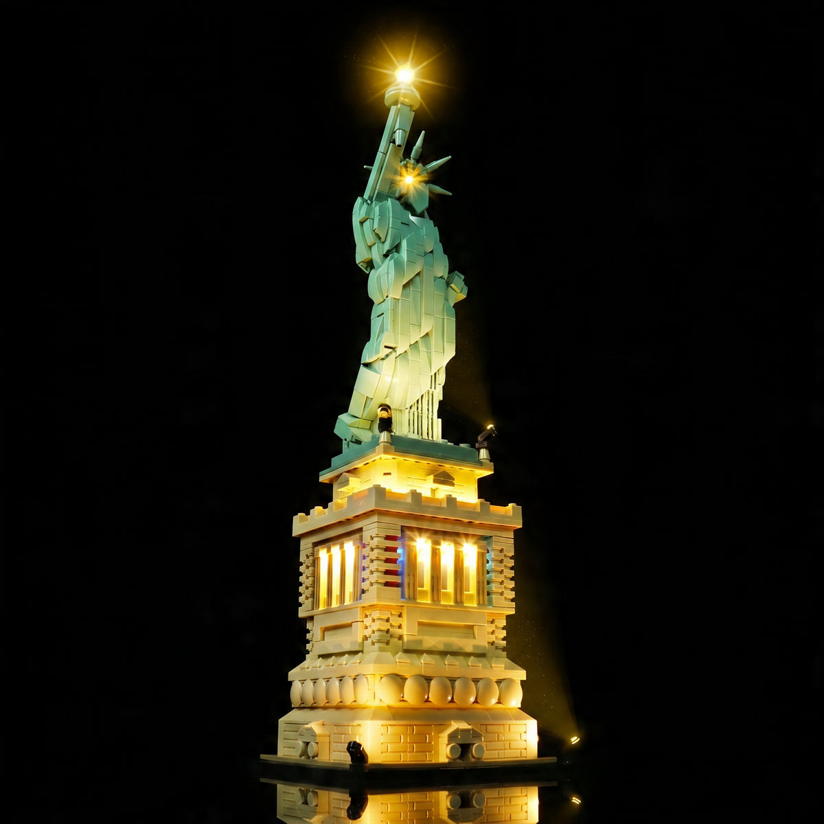 custom LED lighting for LEGO® Architecture Statue of Liberty #21042, night-mode display glow