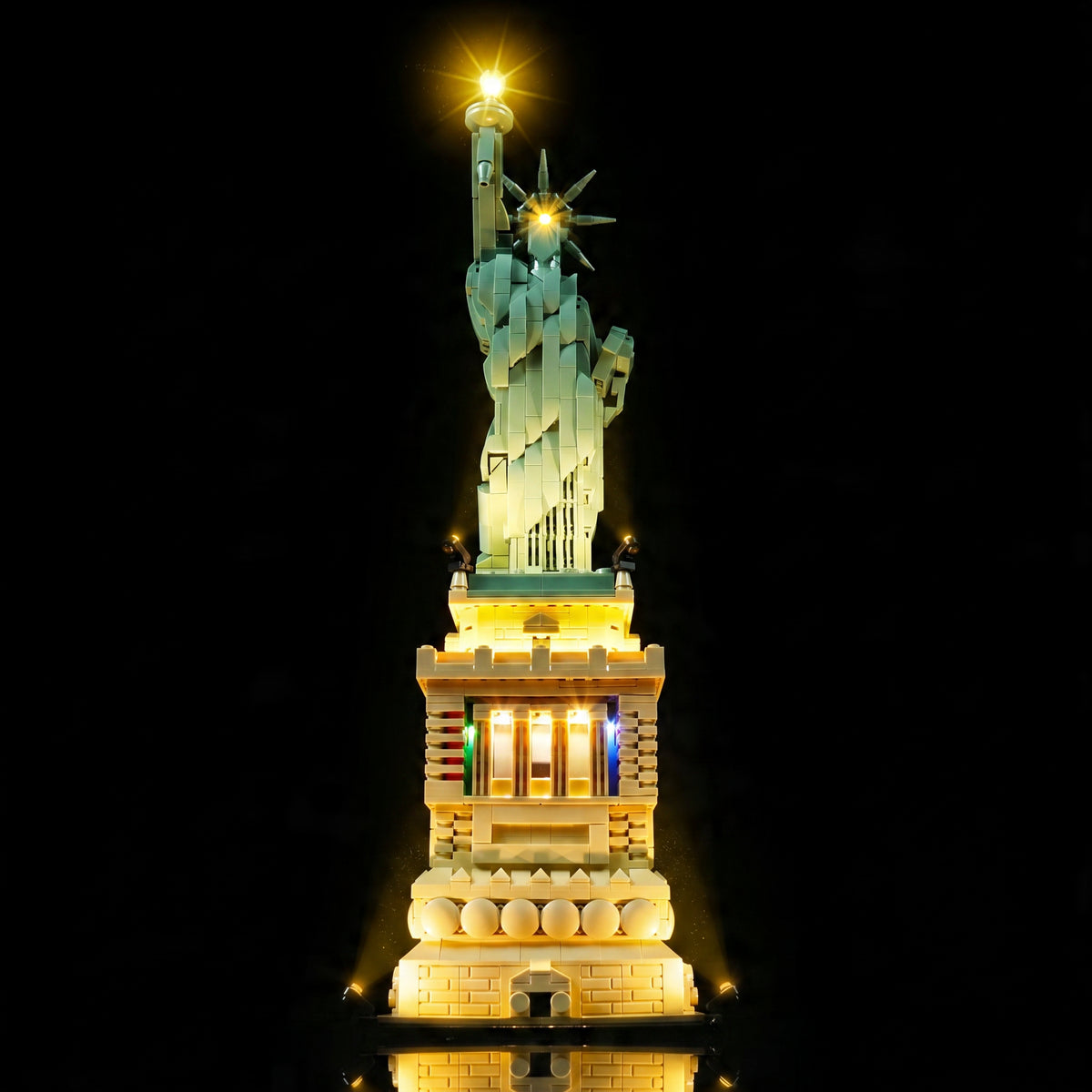 Bright My Bricks LED lighting kit for LEGO® Architecture Statue of Liberty #21042 — brightened interior detail