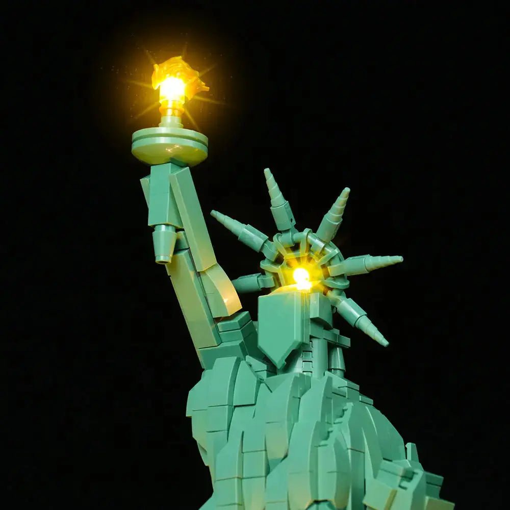 Bright My Bricks LED lights for LEGO® Architecture Statue of Liberty #21042 — lighting effect on the build