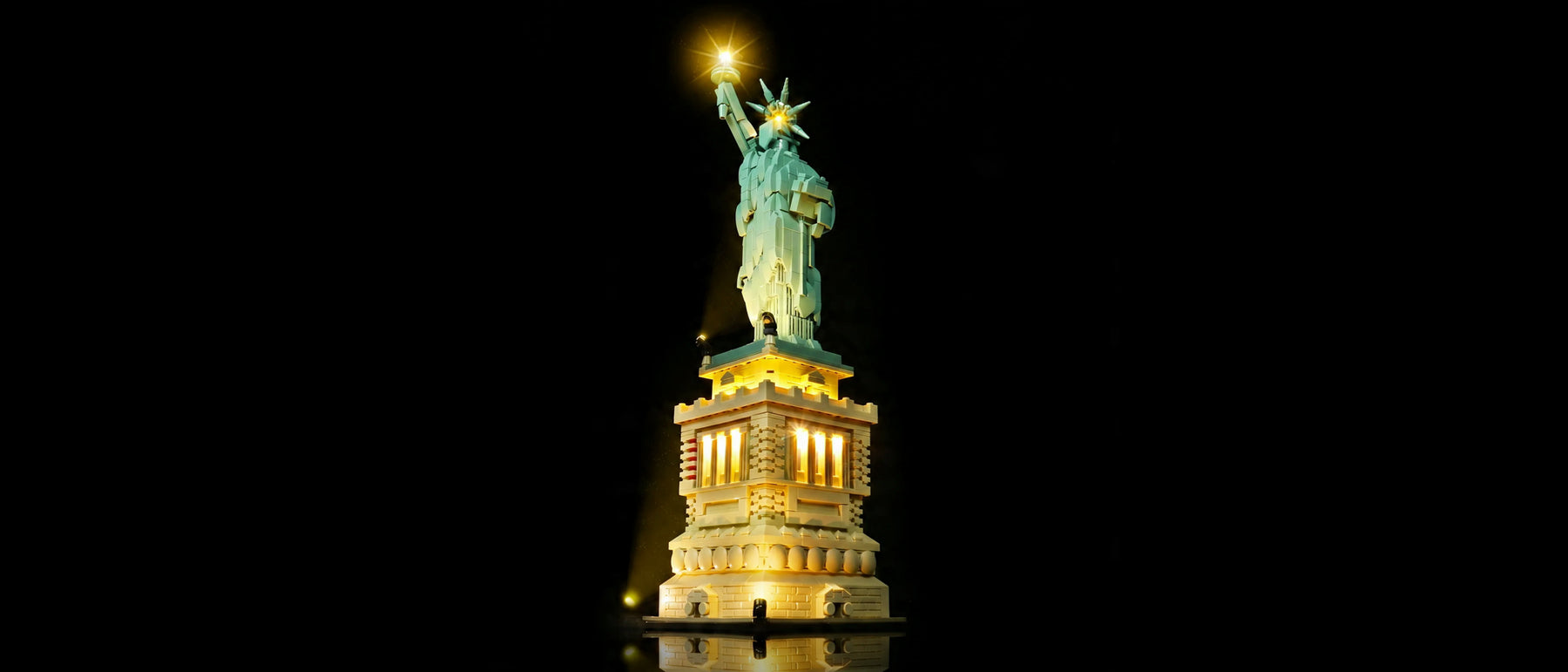 Light Kit for LEGO® Architecture Statue of Liberty #21042 — lit with the LED light kit