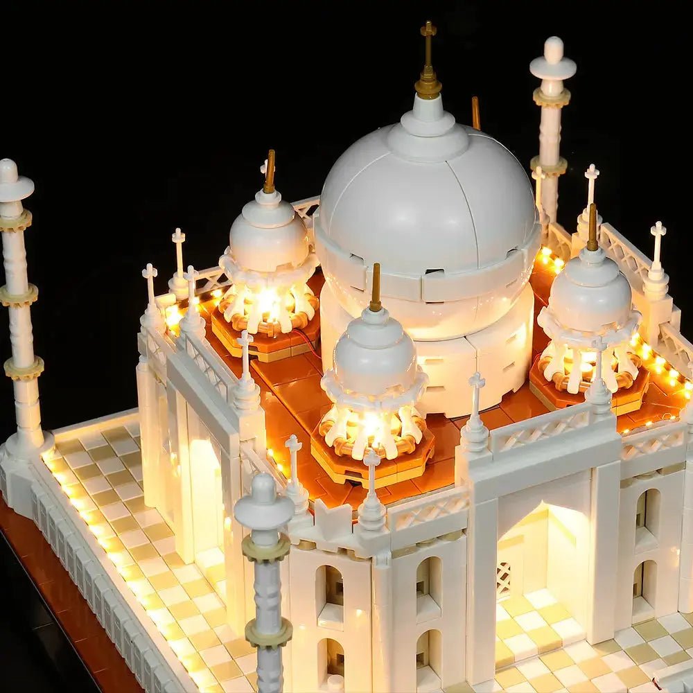 LEGO® Architecture Taj Mahal #21056 — installed and glowing (RGB LED light kit)