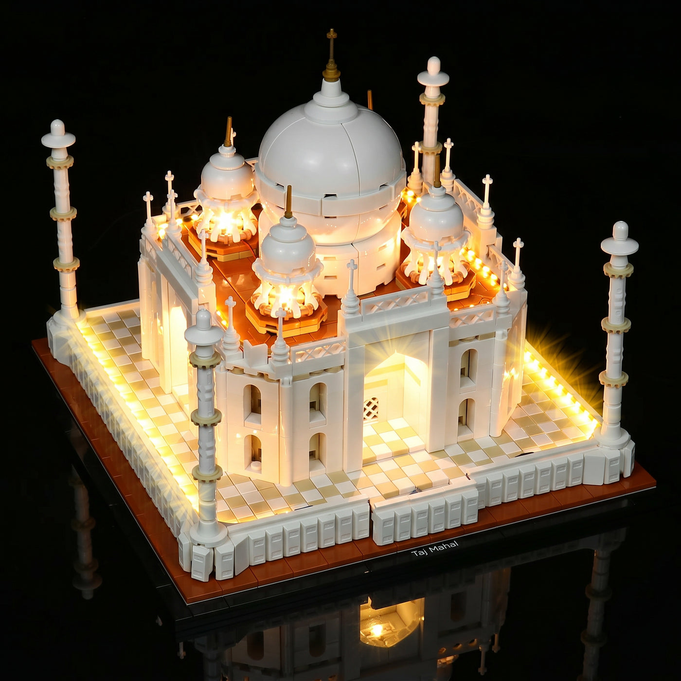LEGO® Architecture Taj Mahal #21056 brightened interior detail, with the LED lights