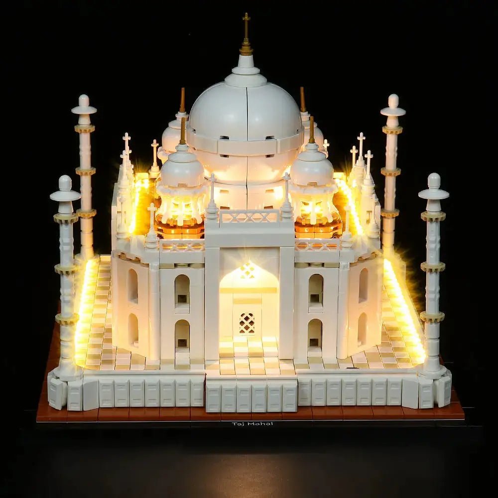 Close-up of LED lights on LEGO Architecture Taj Mahal #21056