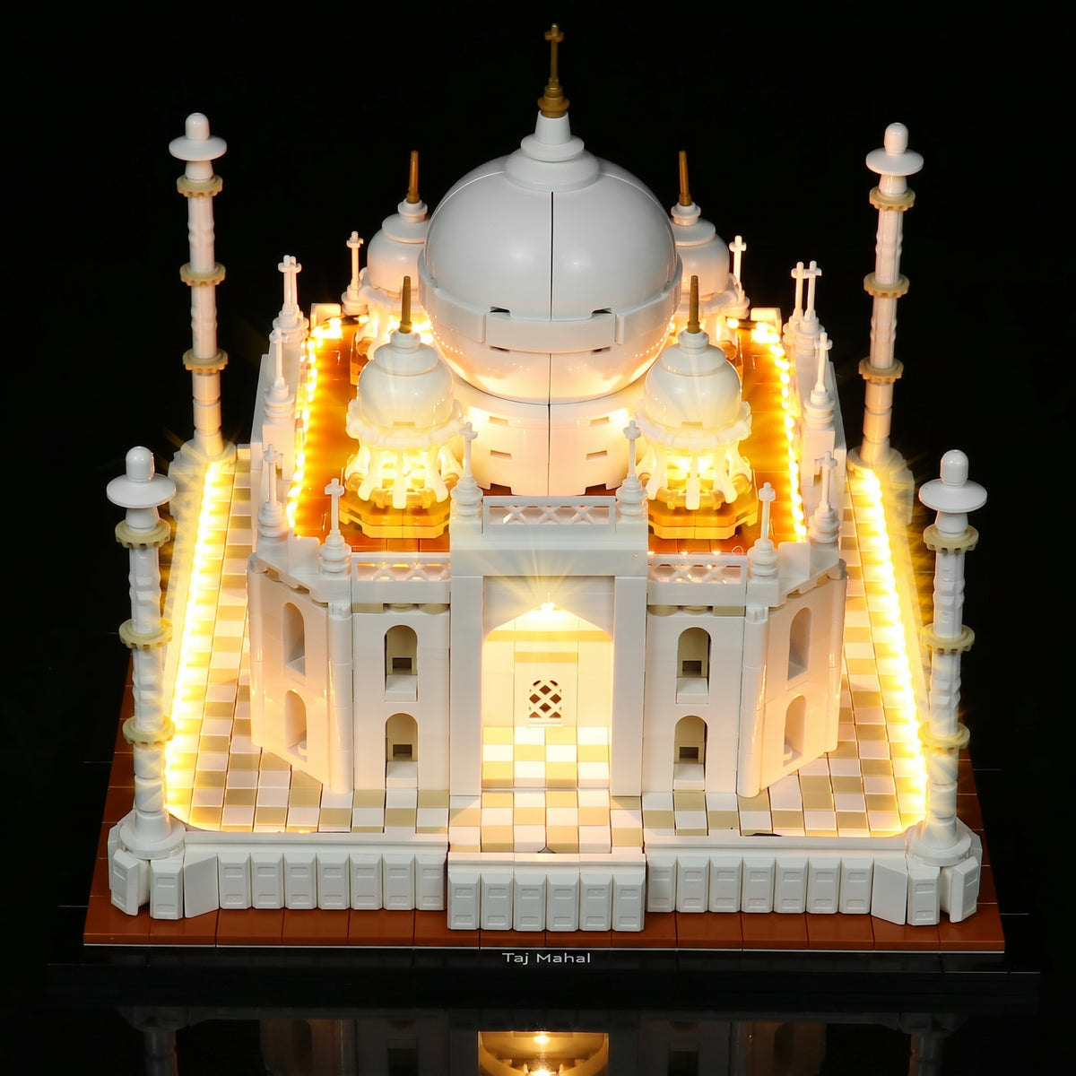 Bright My Bricks LED lights for LEGO® Architecture Taj Mahal #21056 — lighting effect on the build