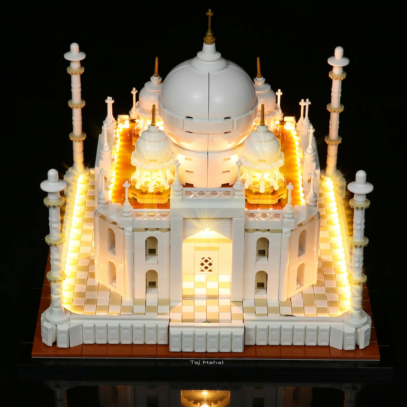 Bright My Bricks LED lights for LEGO® Architecture Taj Mahal #21056 — lighting effect on the build