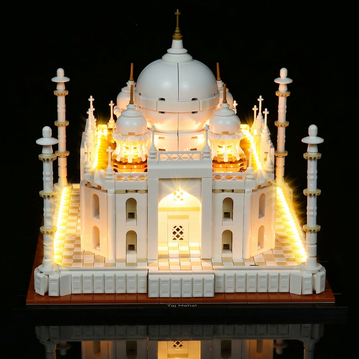 warm LED glow detail: Bright My Bricks light kit for LEGO® Architecture Taj Mahal #21056