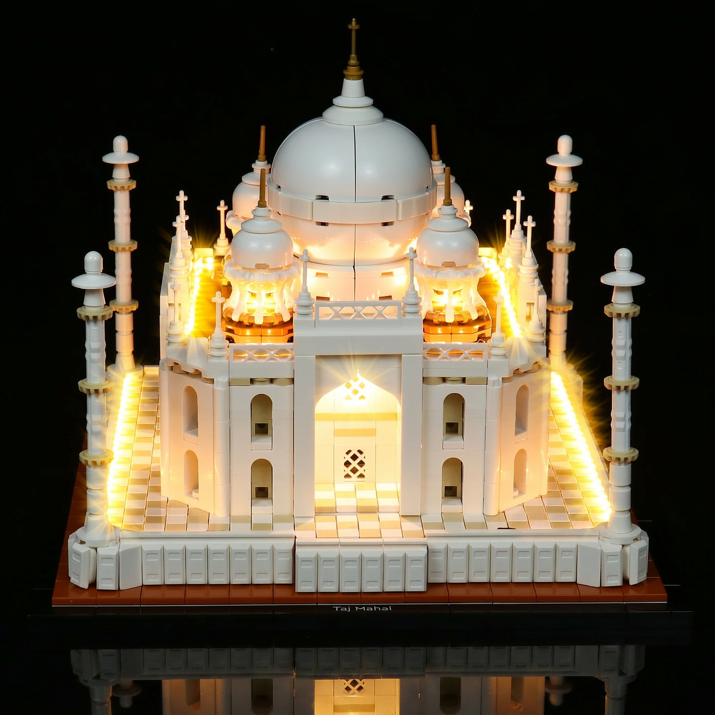 warm LED glow detail: Bright My Bricks light kit for LEGO® Architecture Taj Mahal #21056