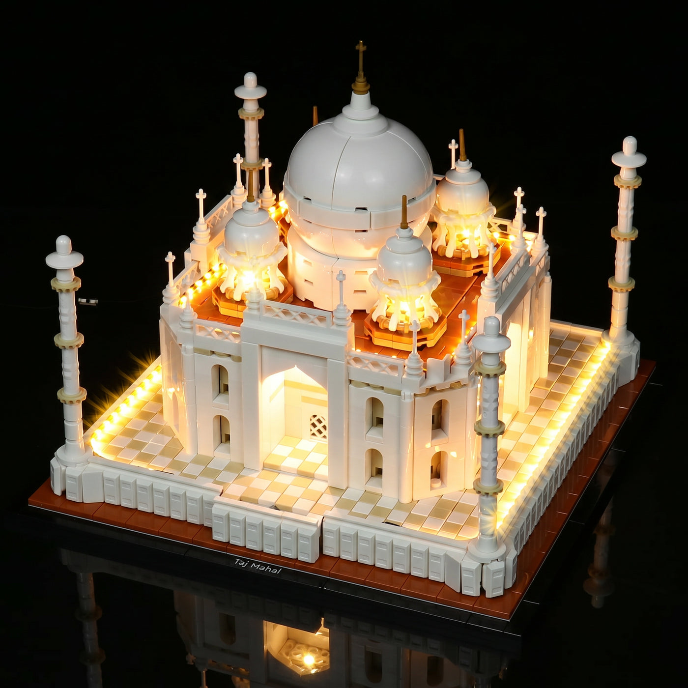 RGB LED light kit for LEGO® Architecture Taj Mahal #21056, showcase lighting view