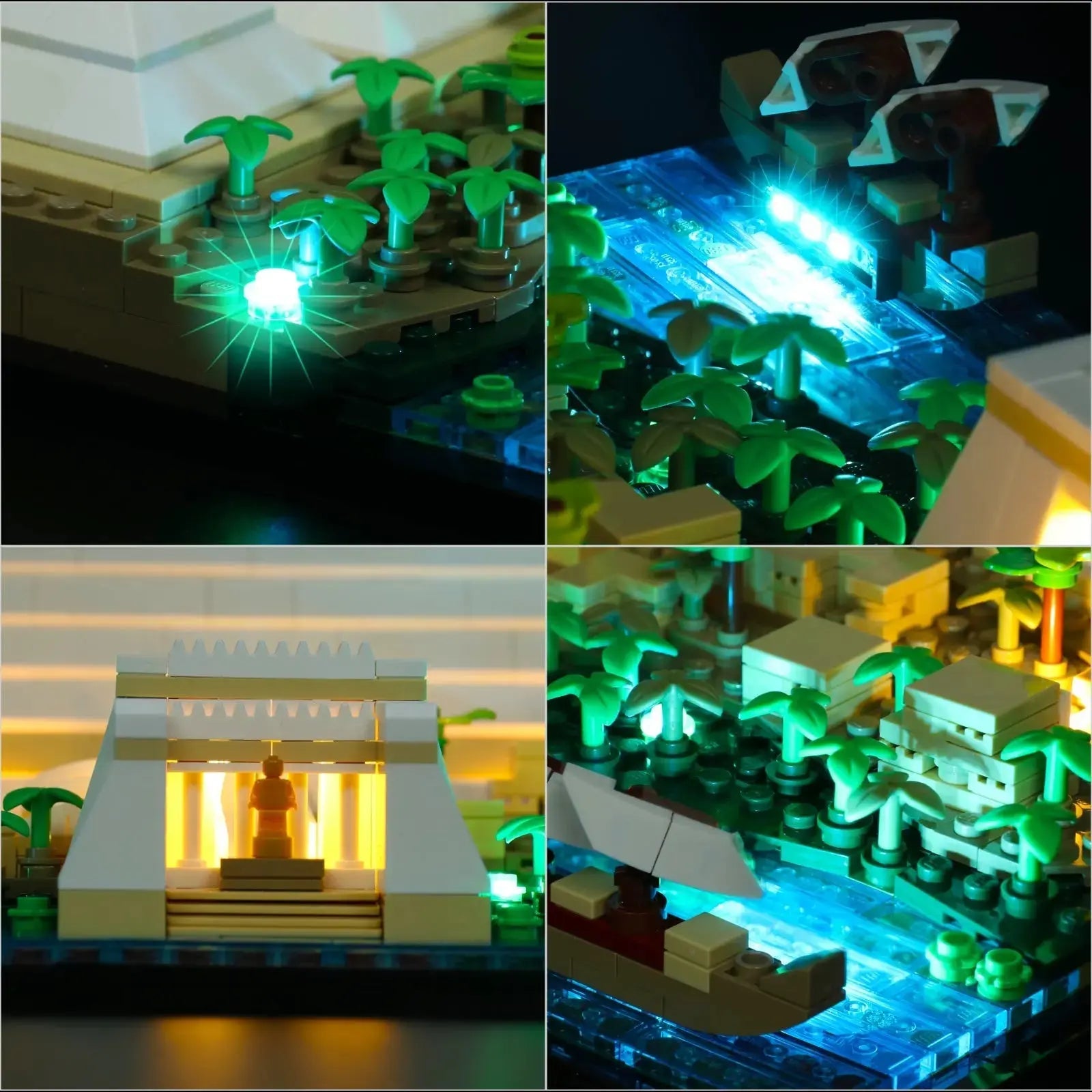 LED lights bring LEGO Architecture The Great Pyramid of Giza #21058 to life