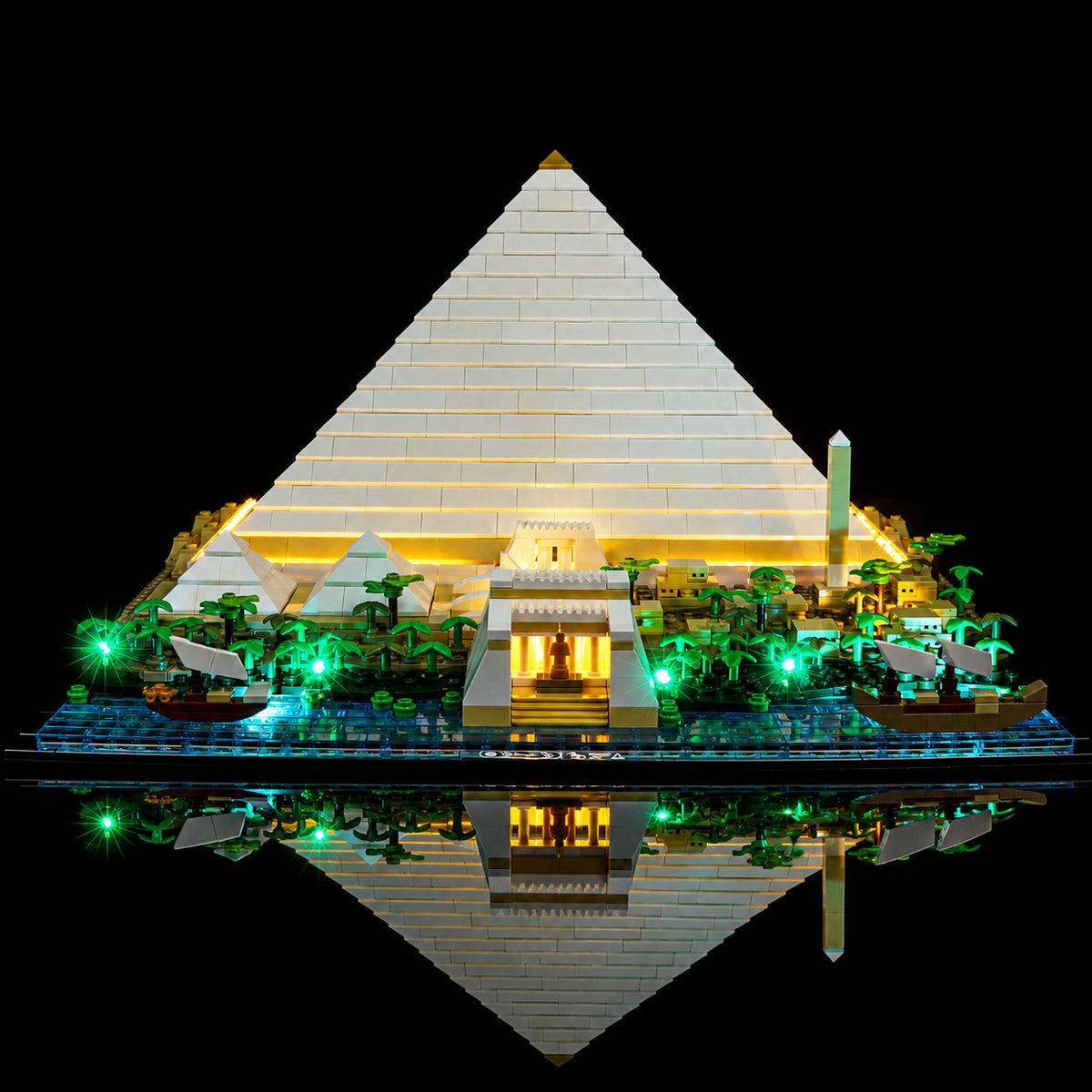display light kit for LEGO® Architecture The Great Pyramid of Giza #21058, illuminated at night