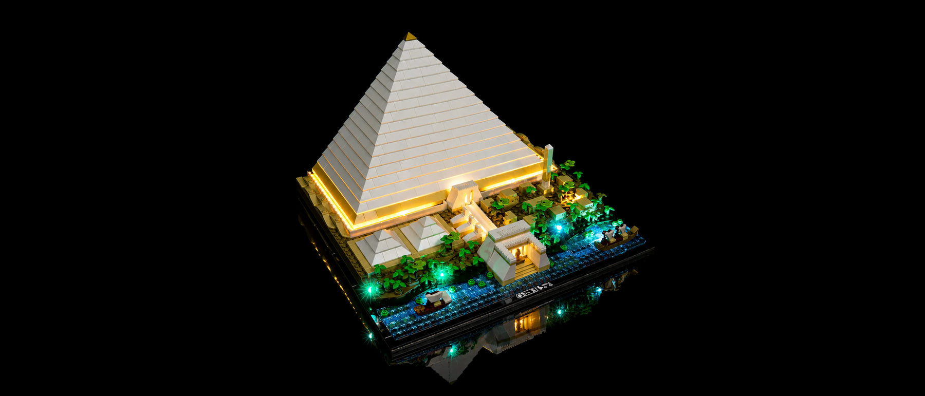 Light Kit for LEGO® Architecture The Great Pyramid of Giza #21058 — lit with the LED light kit