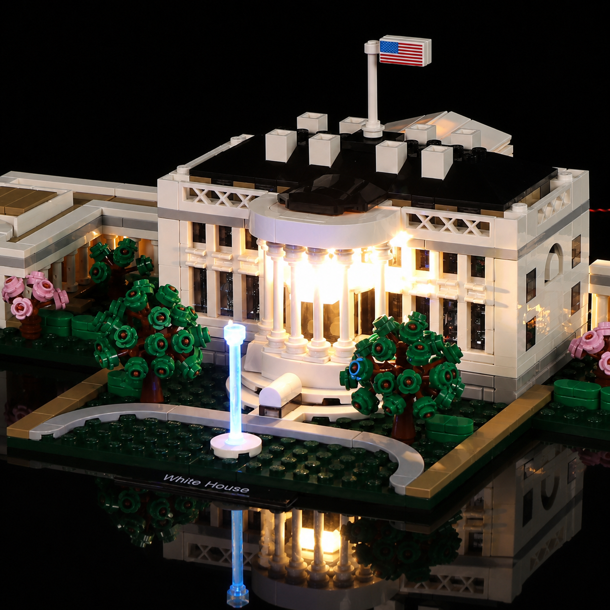 LEGO® Architecture The White House #21054 — brightened interior detail (premium LED light kit)