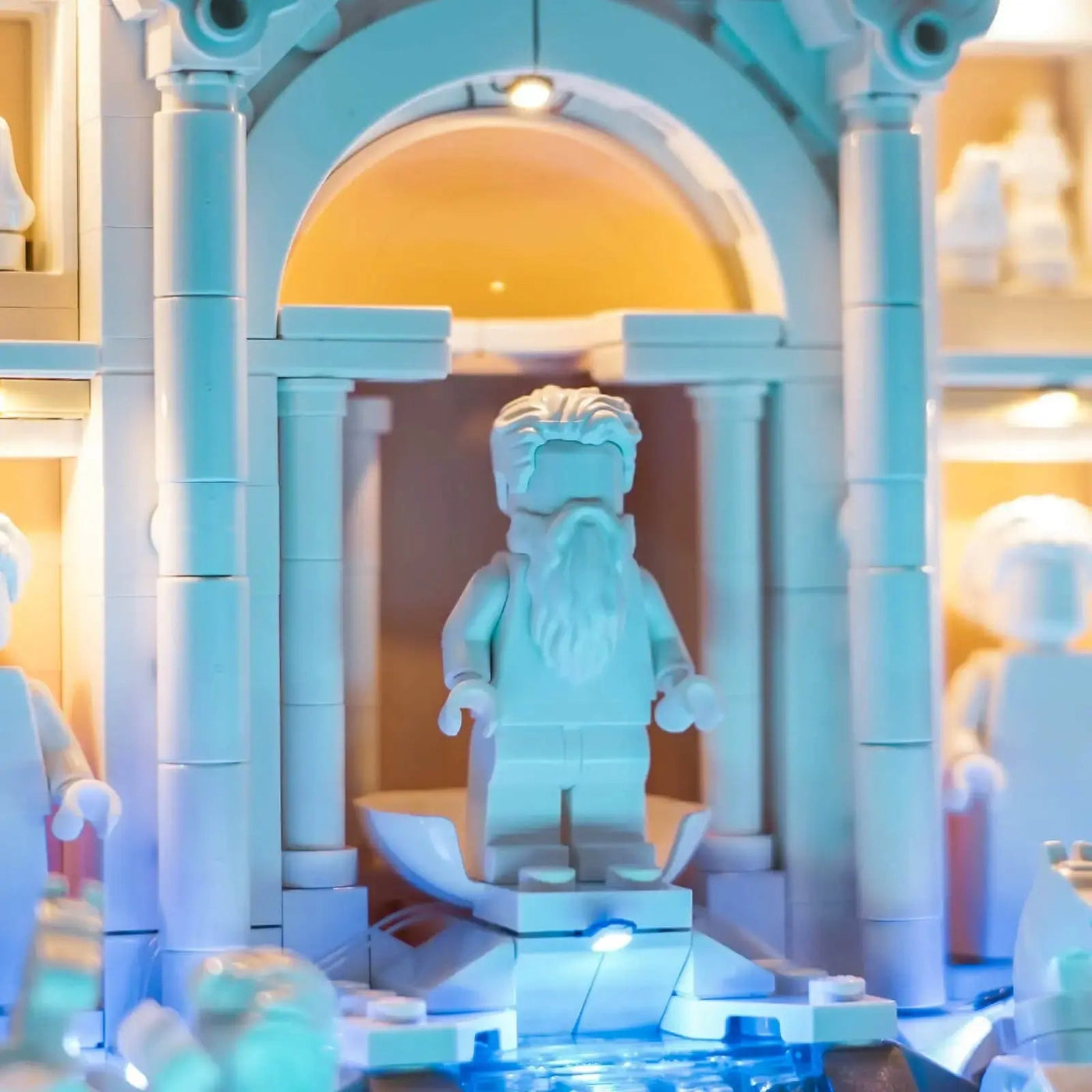 showcase lighting view: Bright My Bricks light kit for LEGO® Architecture Trevi Fountain #21062