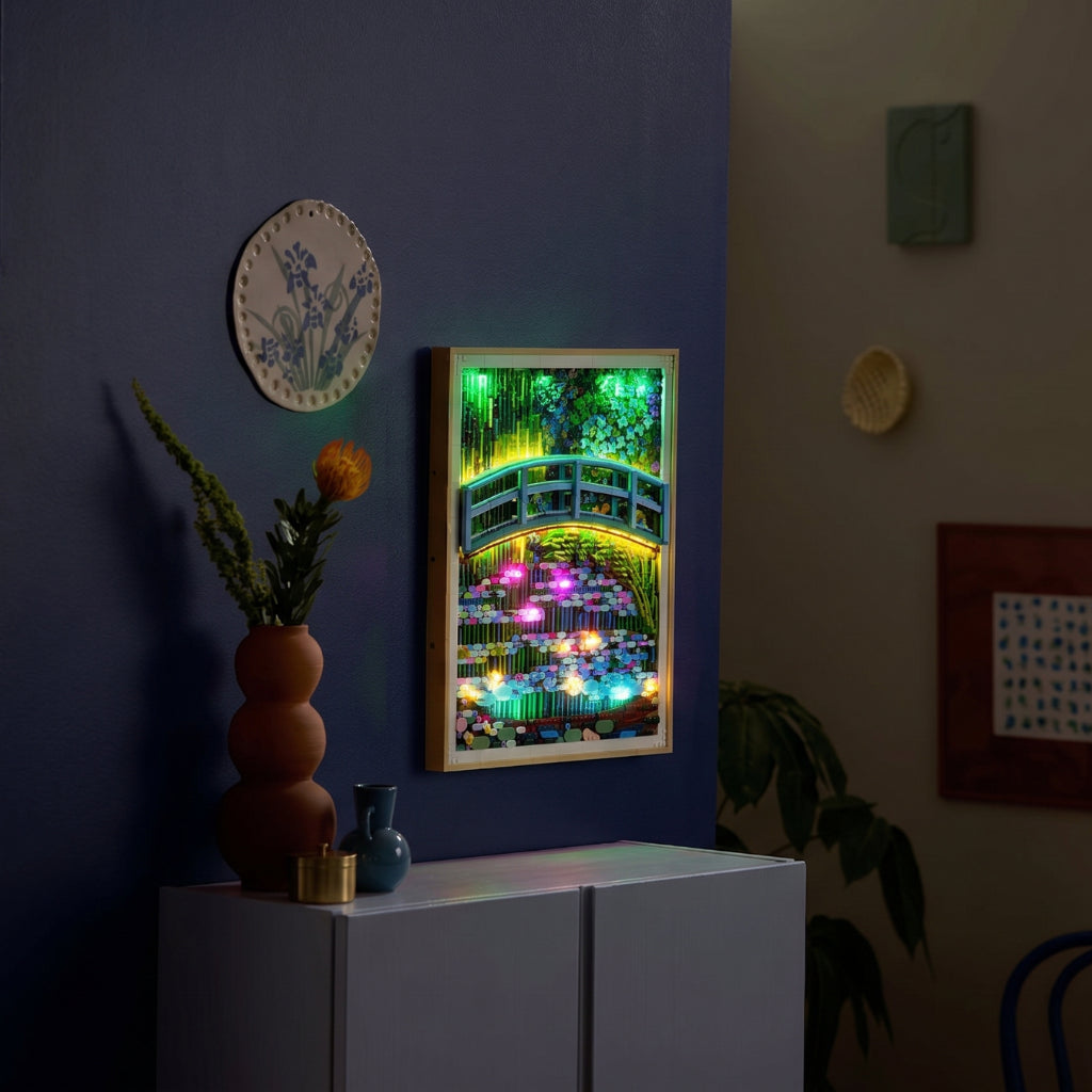 night-mode display glow: Bright My Bricks LED lighting kit for LEGO® Art Claude Monet #31220