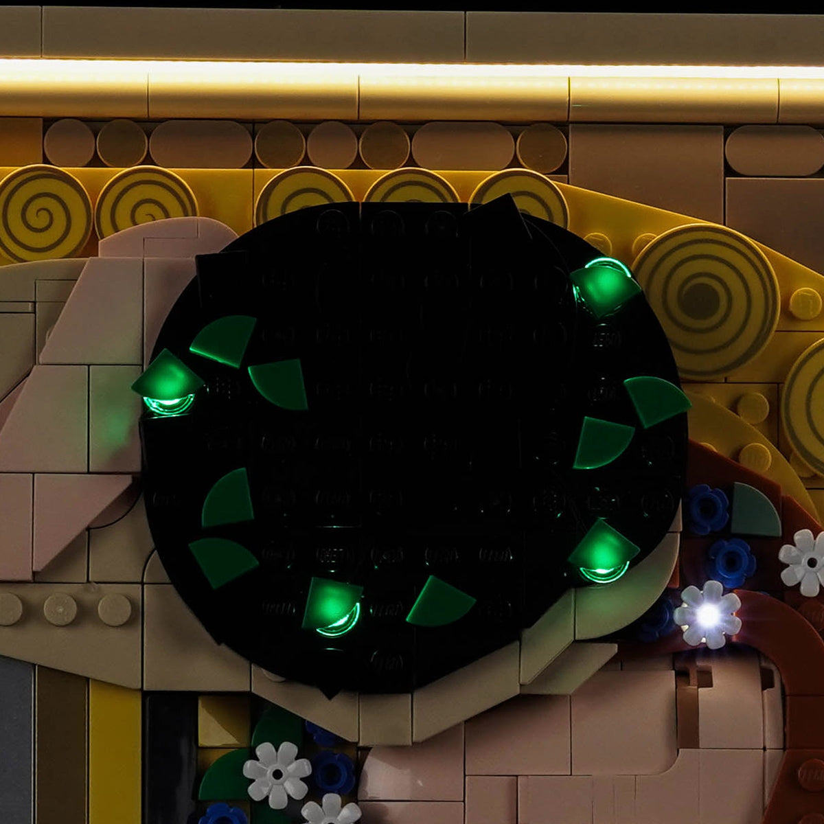 the coloured discs of the woman's gown: Bright My Bricks LED lighting kit for LEGO® Art Gustav Klimt – The Kiss #31221