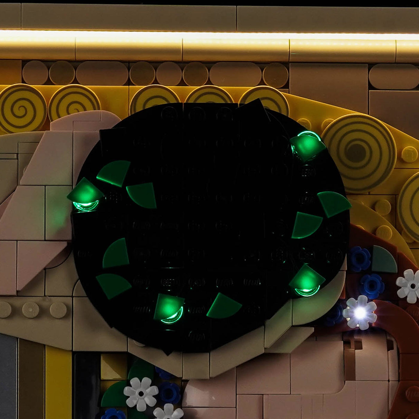 the coloured discs of the woman's gown: Bright My Bricks LED lighting kit for LEGO® Art Gustav Klimt – The Kiss #31221