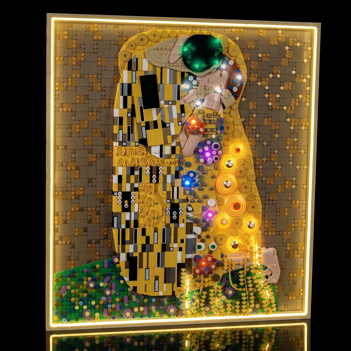 light kit for LEGO® Art Gustav Klimt – The Kiss #31221, close-up of the LED detail
