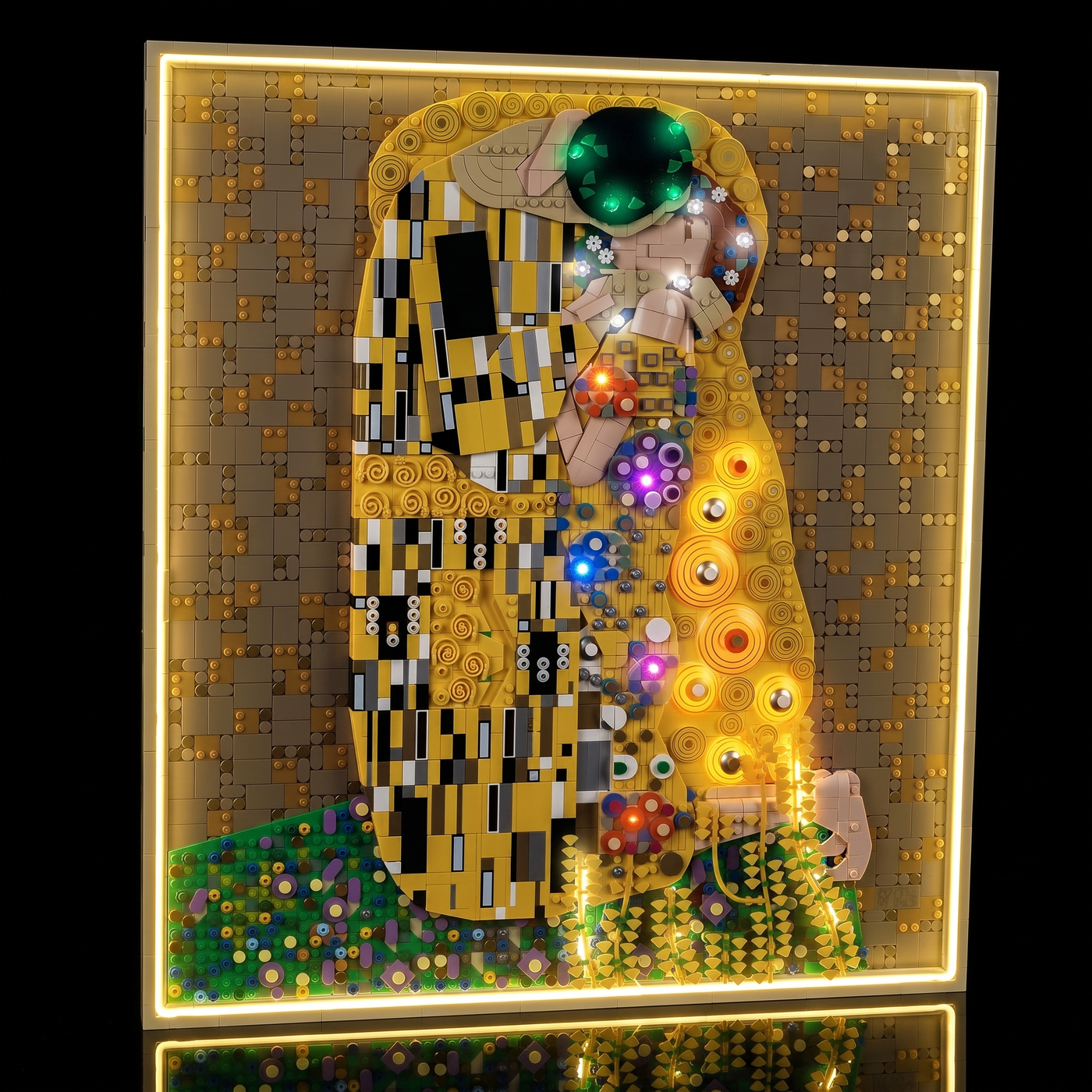 light kit for LEGO® Art Gustav Klimt – The Kiss #31221, close-up of the LED detail