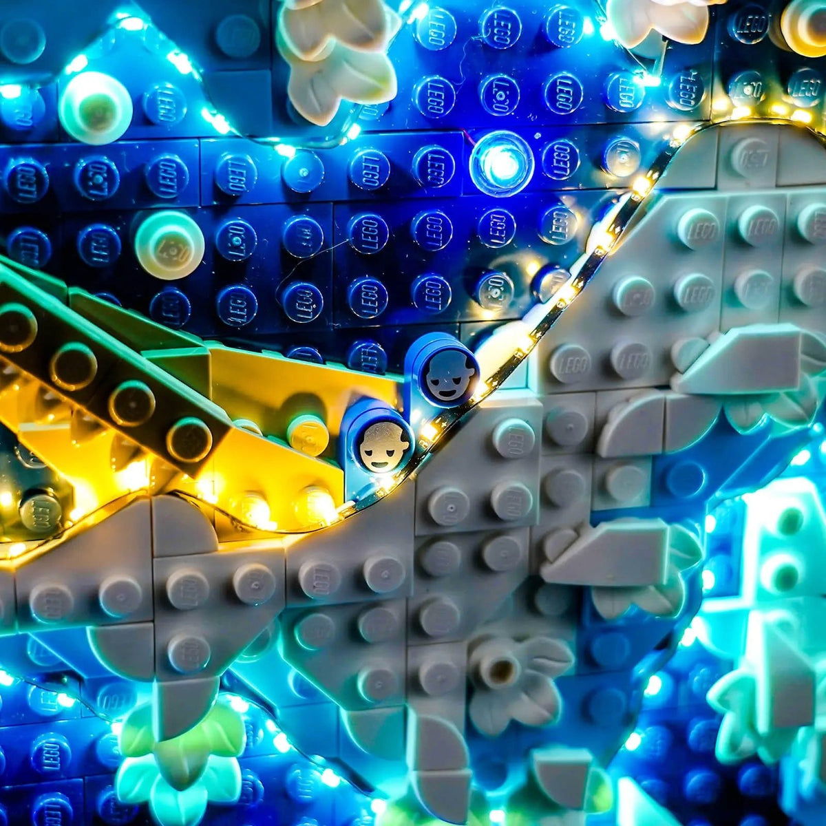 LEGO® Art Hokusai #31208 — LED strips and bricks detail (LED lighting kit)
