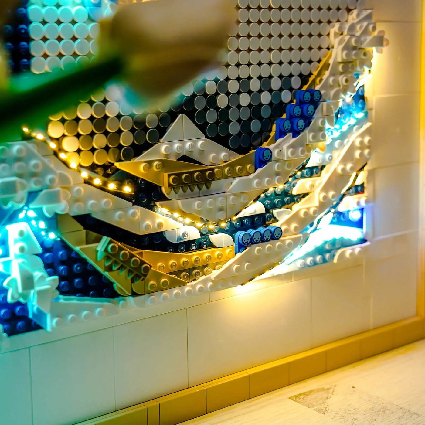 Bright My Bricks custom LED lighting for LEGO® Art Hokusai #31208 — lighting effect on the build