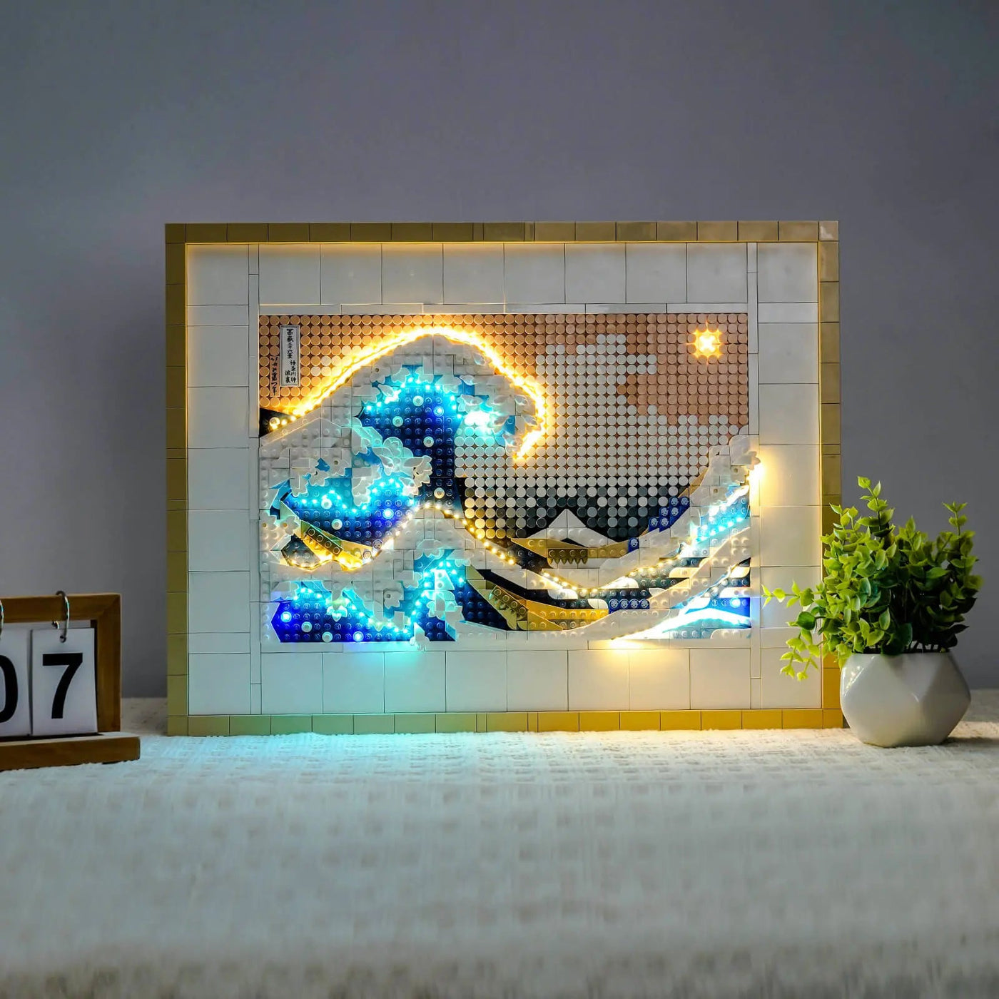 LED lighting kit for LEGO® Art Hokusai #31208, lighting effect on the build