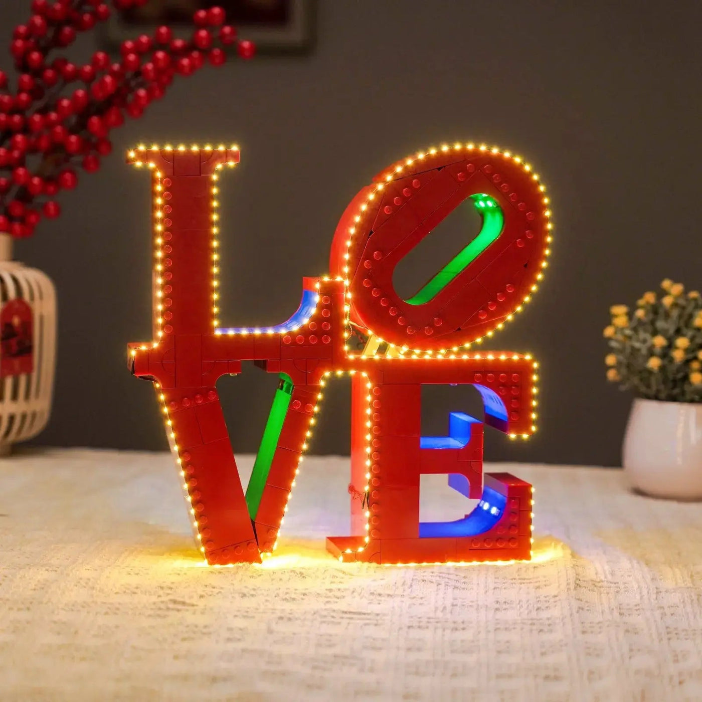 Bright My Bricks DIY LED light kit for LEGO® Art LOVE #31214 — brightened interior detail