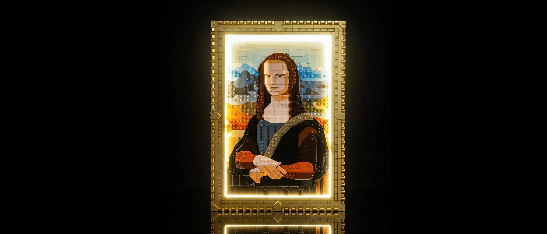 Light Kit for LEGO® Art Mona Lisa #31213 — lit with the LED light kit