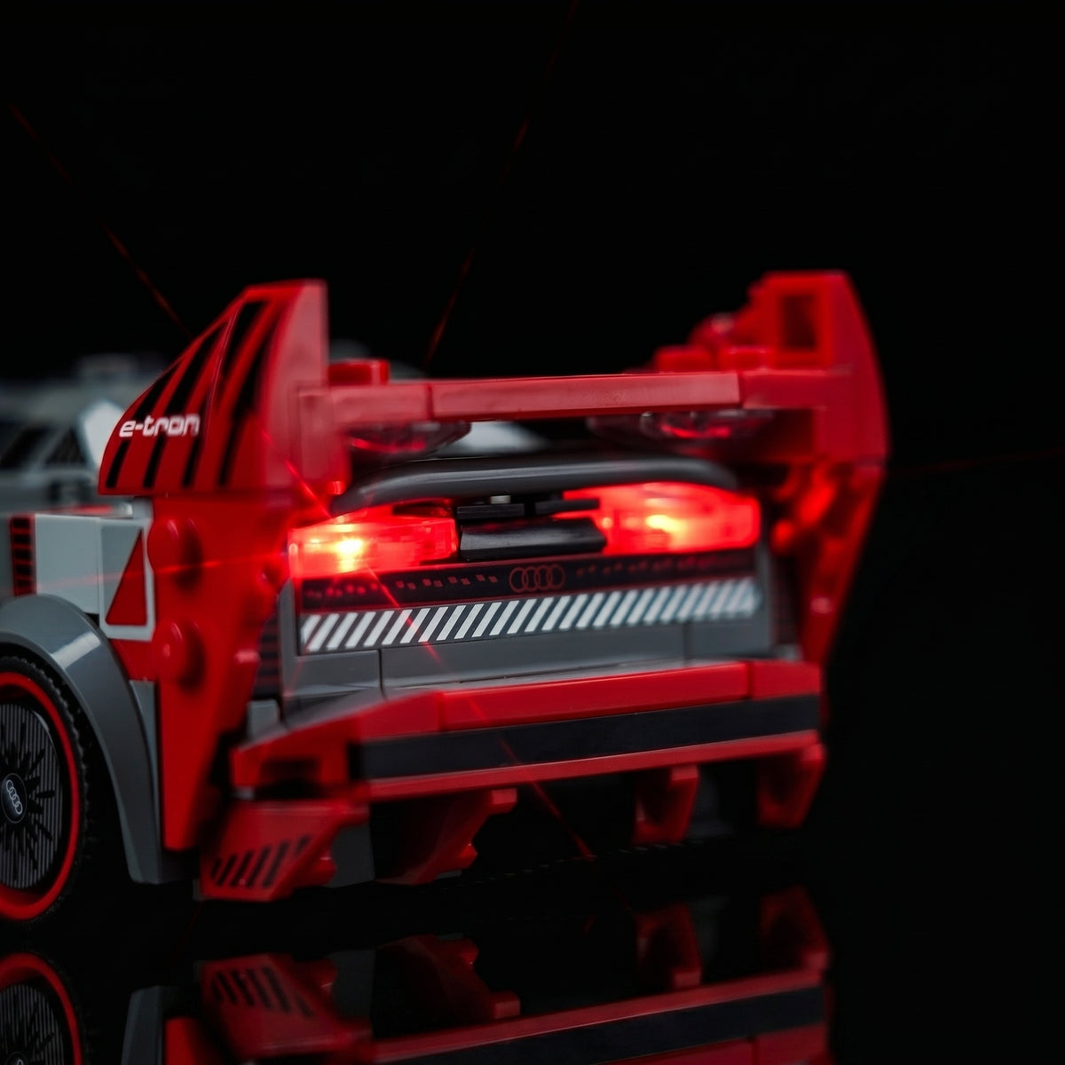night-mode display glow: Bright My Bricks RGB LED light kit for LEGO® Audi S1 e-tron quattro Race Car #76921