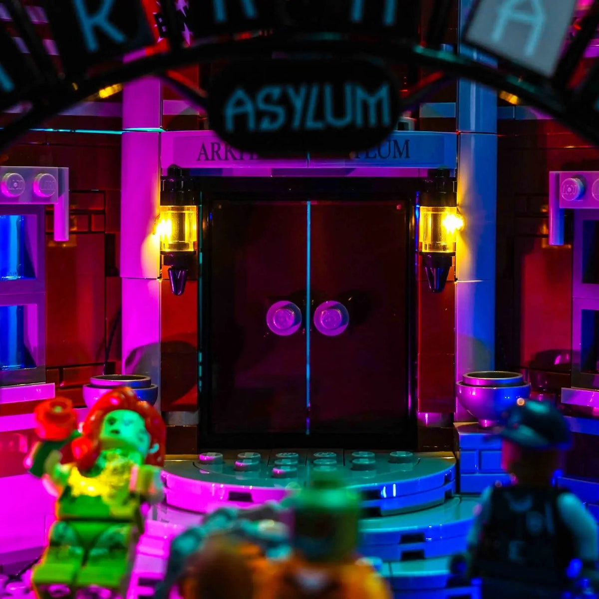 Bright My Bricks premium LED light kit for LEGO® Batman Arkham Asylum #76300 — close-up of the LED lighting detail
