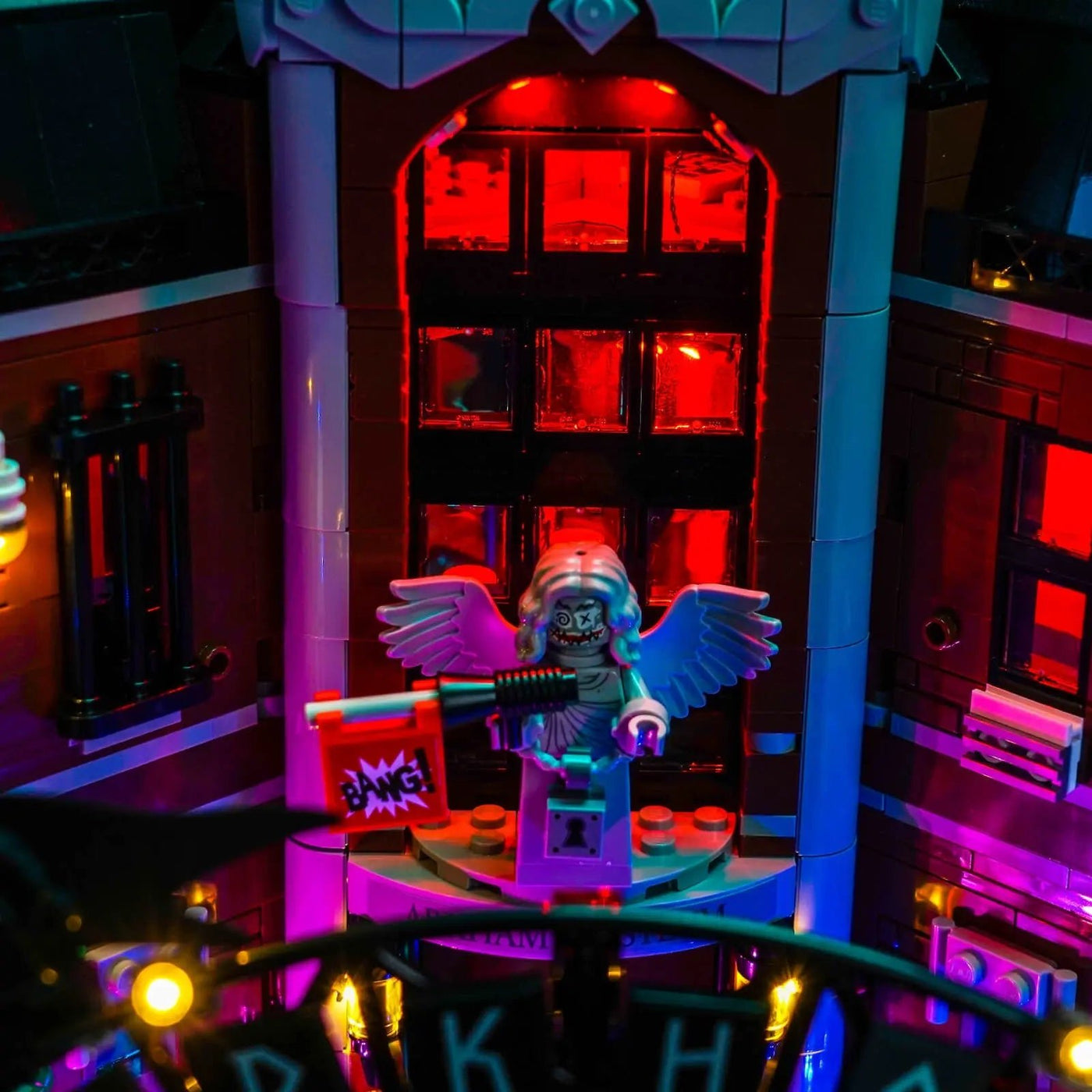 custom LED lighting for LEGO® Batman Arkham Asylum #76300, LED kit powered on