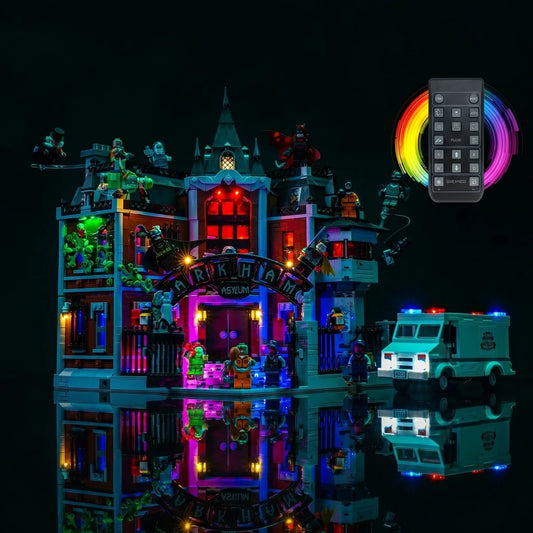 premium LED light kit for LEGO® Batman Arkham Asylum #76300, LED kit powered on