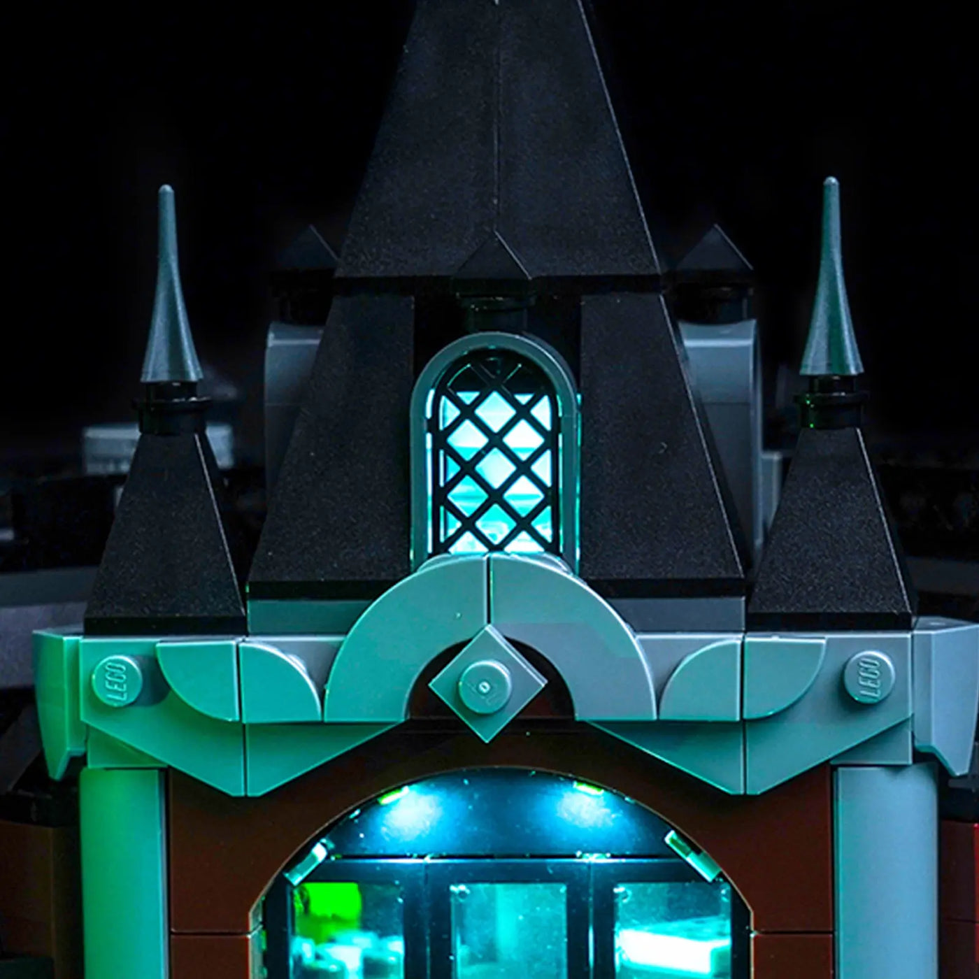 Bright My Bricks premium LED light kit for LEGO® Batman Arkham Asylum #76300 — close-up of the LED lighting detail