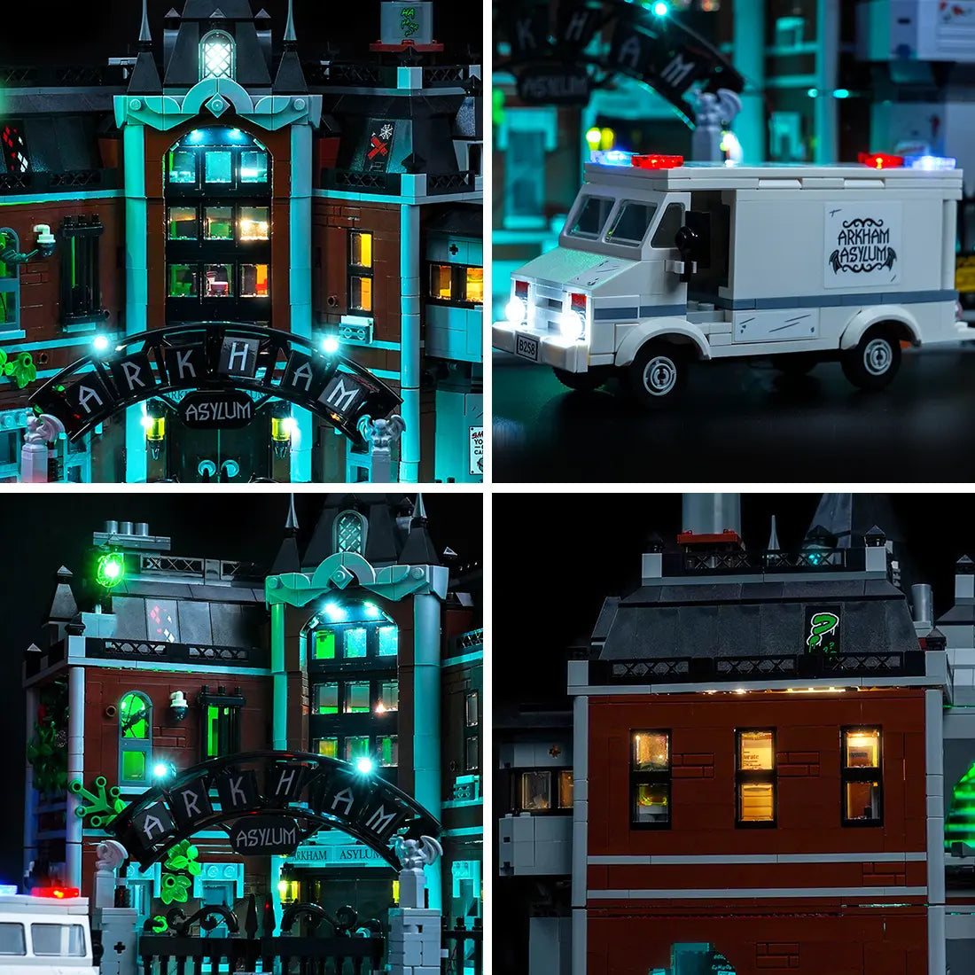 Bright My Bricks light kit for LEGO® Batman Arkham Asylum #76300 — close-up of the LED lighting detail