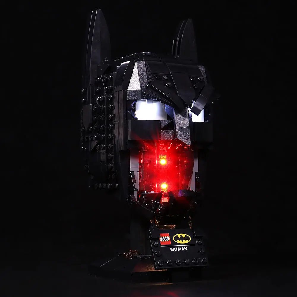 LED light kit for LEGO® Batman Cowl #76182, warm LED glow detail
