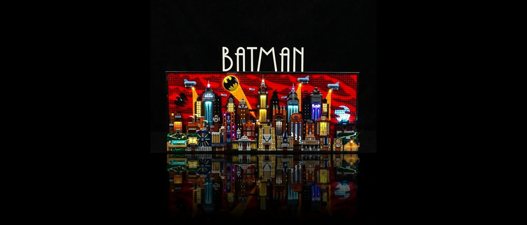 Light Kit for LEGO® Batman: The Animated Series Gotham City #76271 — lit with the LED light kit