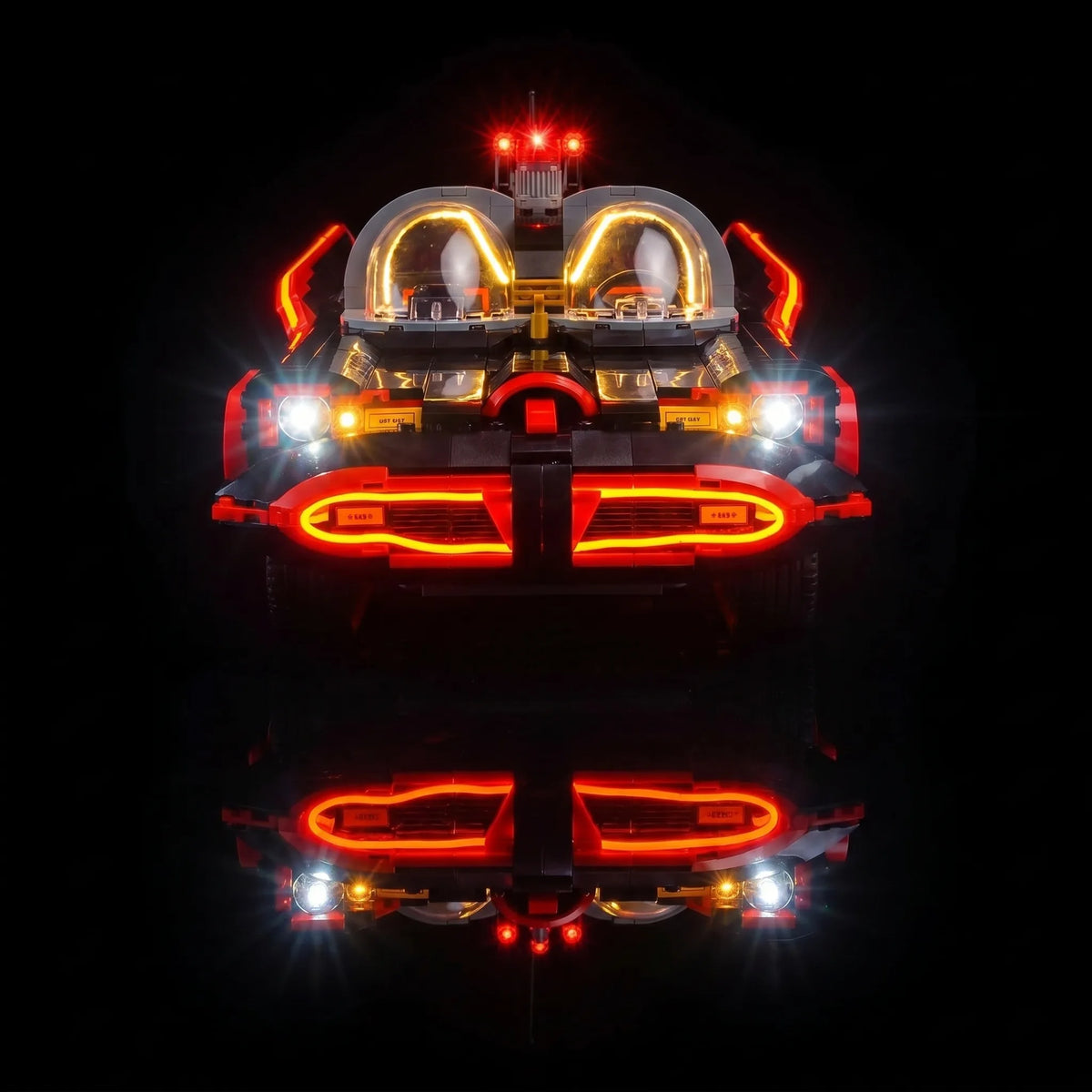 LEGO® Batman: The Classic TV Series Batmobile #76328 — night-mode display glow (RGB LED light kit)