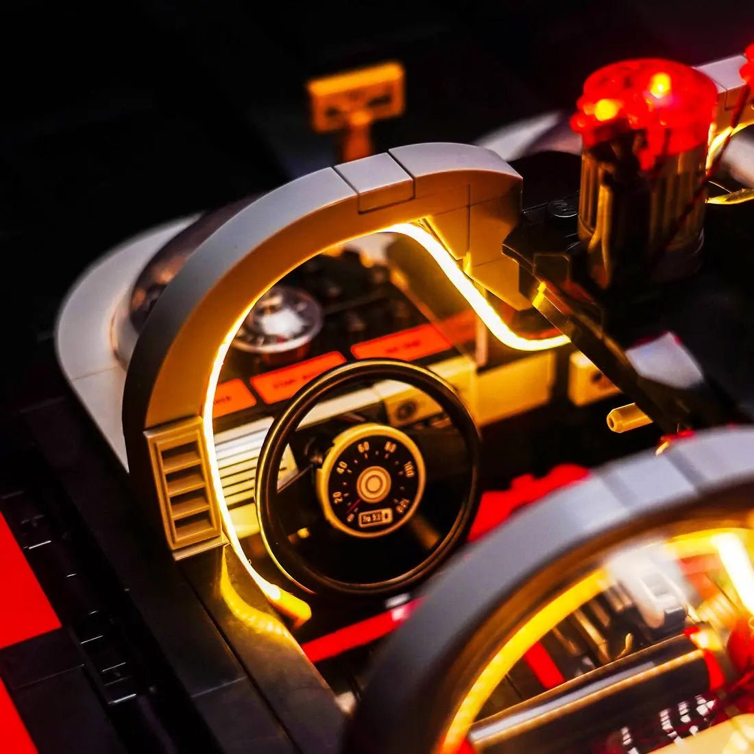 RGB LED light kit for LEGO® Batman: The Classic TV Series Batmobile #76328, LED strips and bricks detail