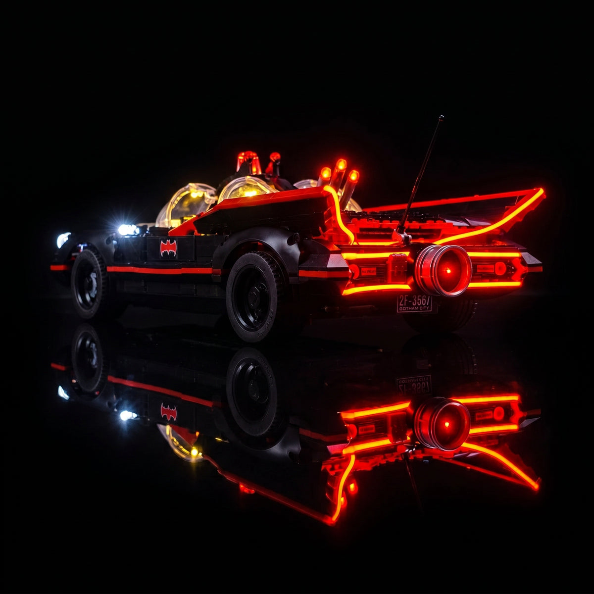 lighting effect on the build: Bright My Bricks premium LED light kit for LEGO® Batman: The Classic TV Series Batmobile #76328