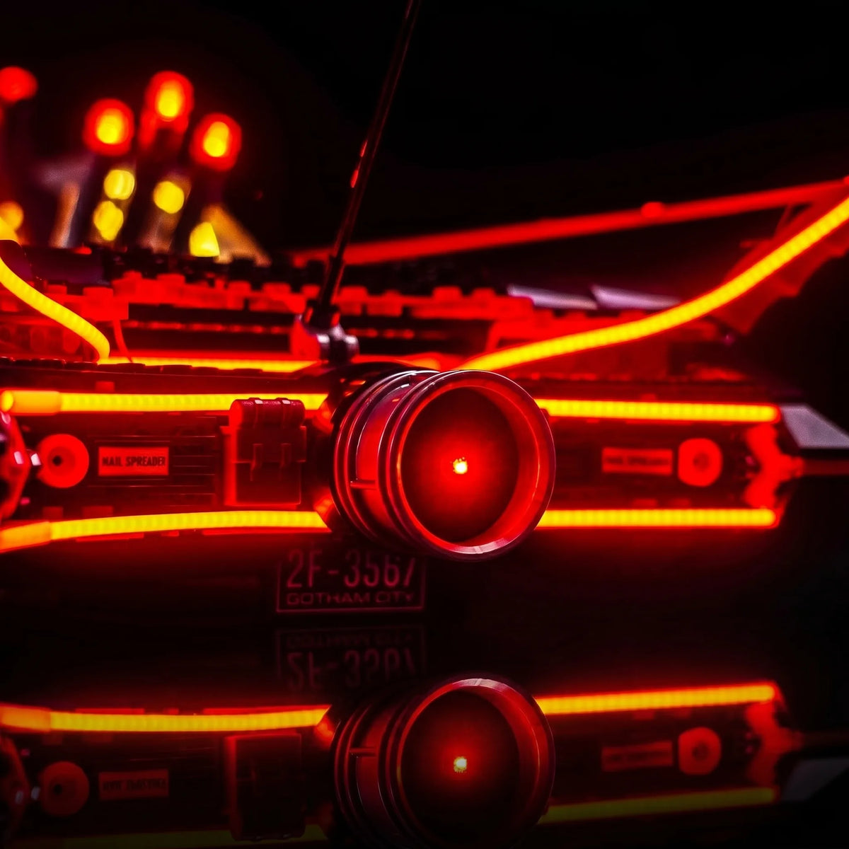 Bright My Bricks DIY LED light kit for LEGO® Batman: The Classic TV Series Batmobile #76328 — night-mode display glow