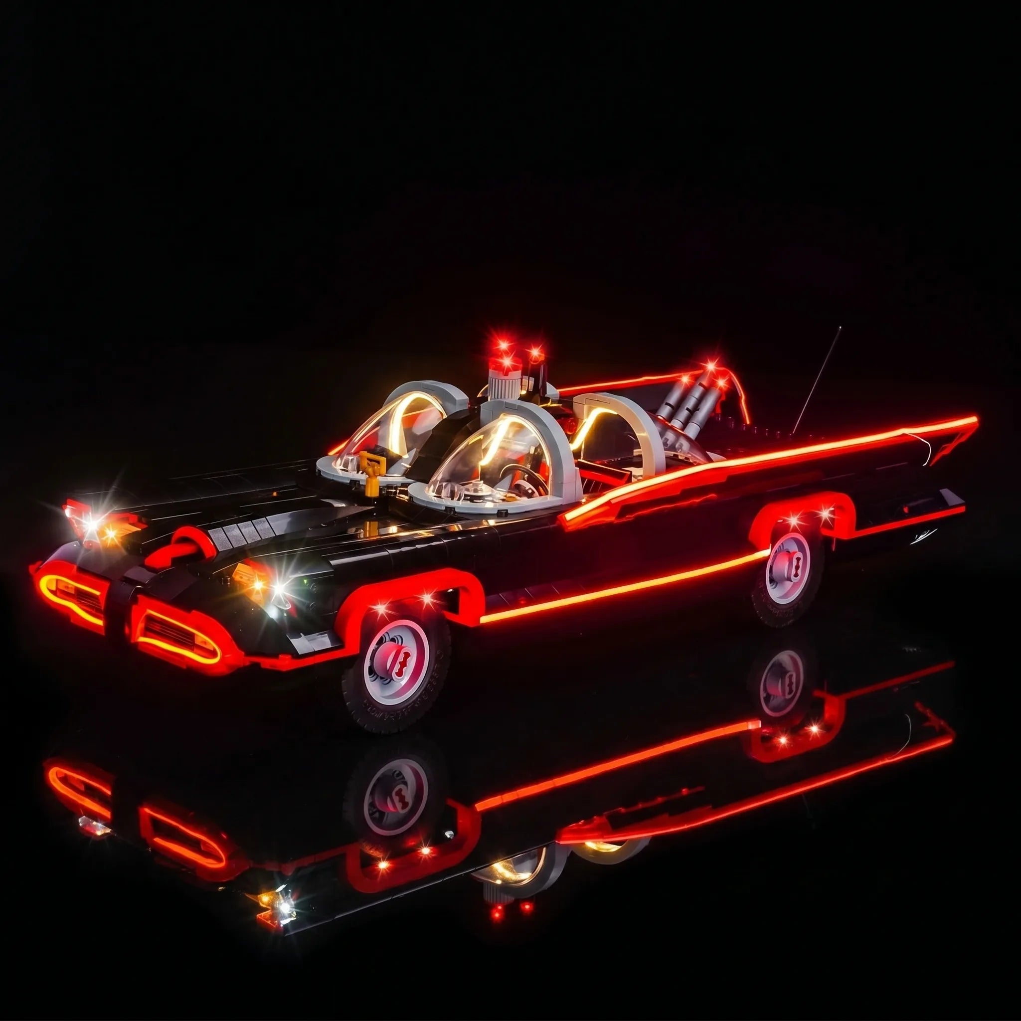 LEGO® Batman: The Classic TV Series Batmobile #76328 — lighting effect on the build (custom LED lighting)