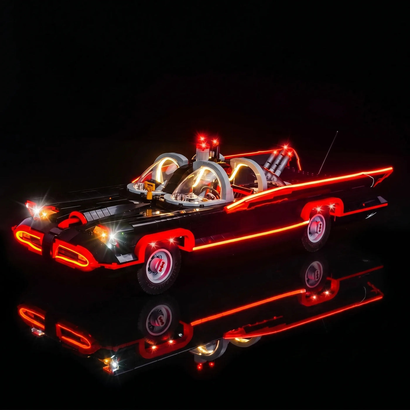 LEGO® Batman: The Classic TV Series Batmobile #76328 — lighting effect on the build (custom LED lighting)