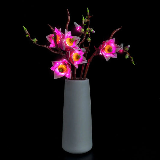 Bright My Bricks LED lights for LEGO® Botanicals Magnolia Branches #11510 — LED kit powered on