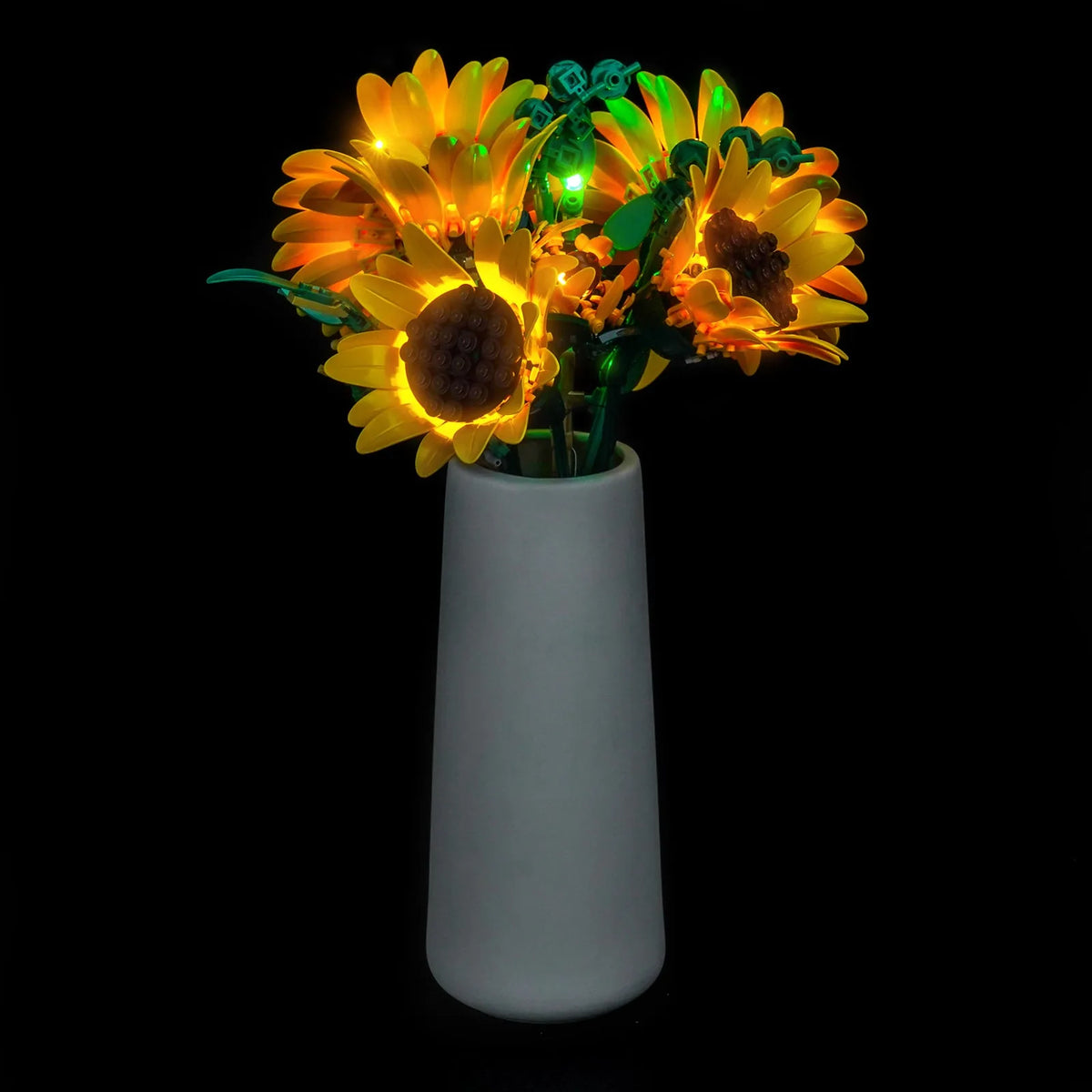 Bright My Bricks DIY LED light kit for LEGO® Botanicals Sunflower Bouquet #11502 — close-up of the LED lighting detail