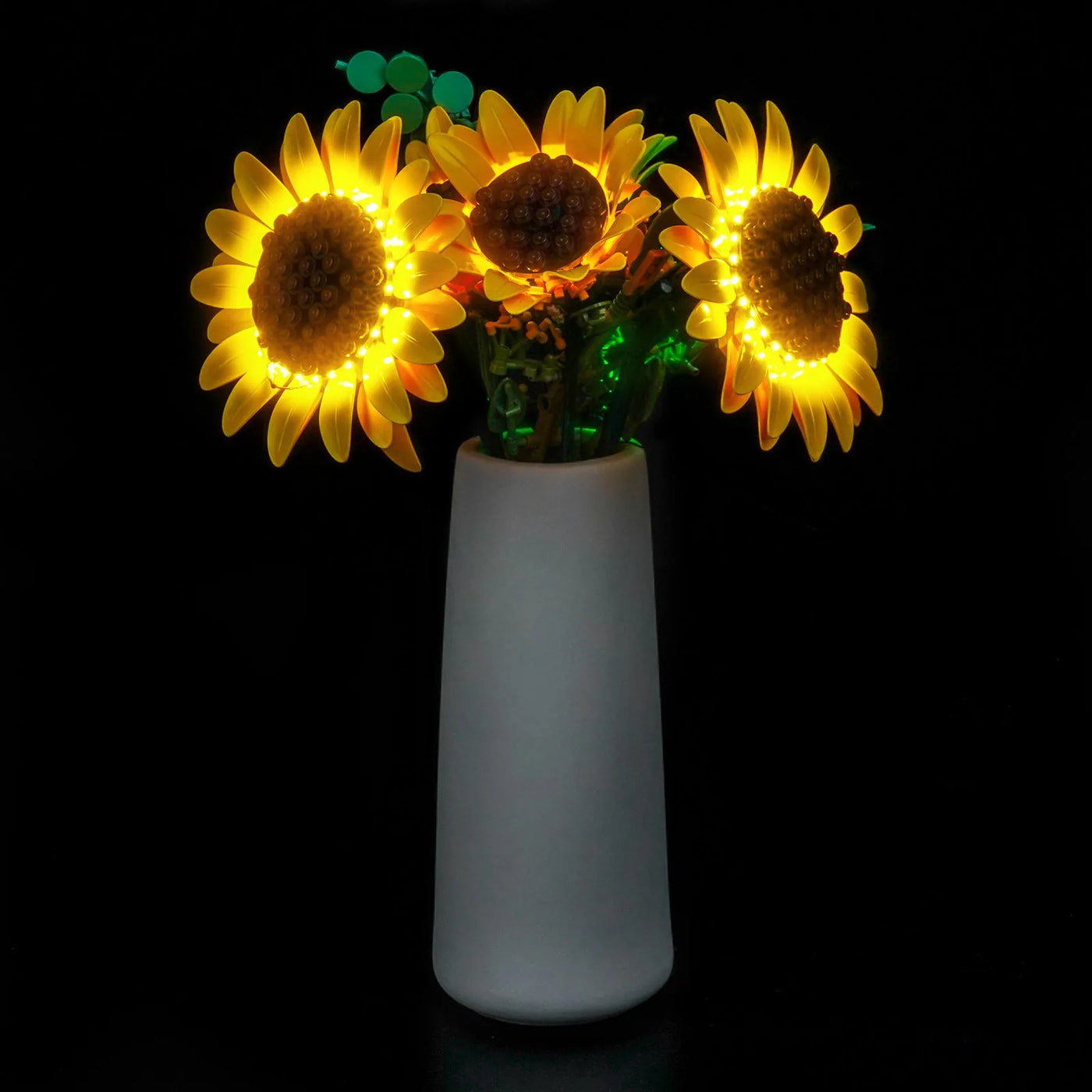 night-mode display glow: Bright My Bricks USB-powered LED light kit for LEGO® Botanicals Sunflower Bouquet #11502