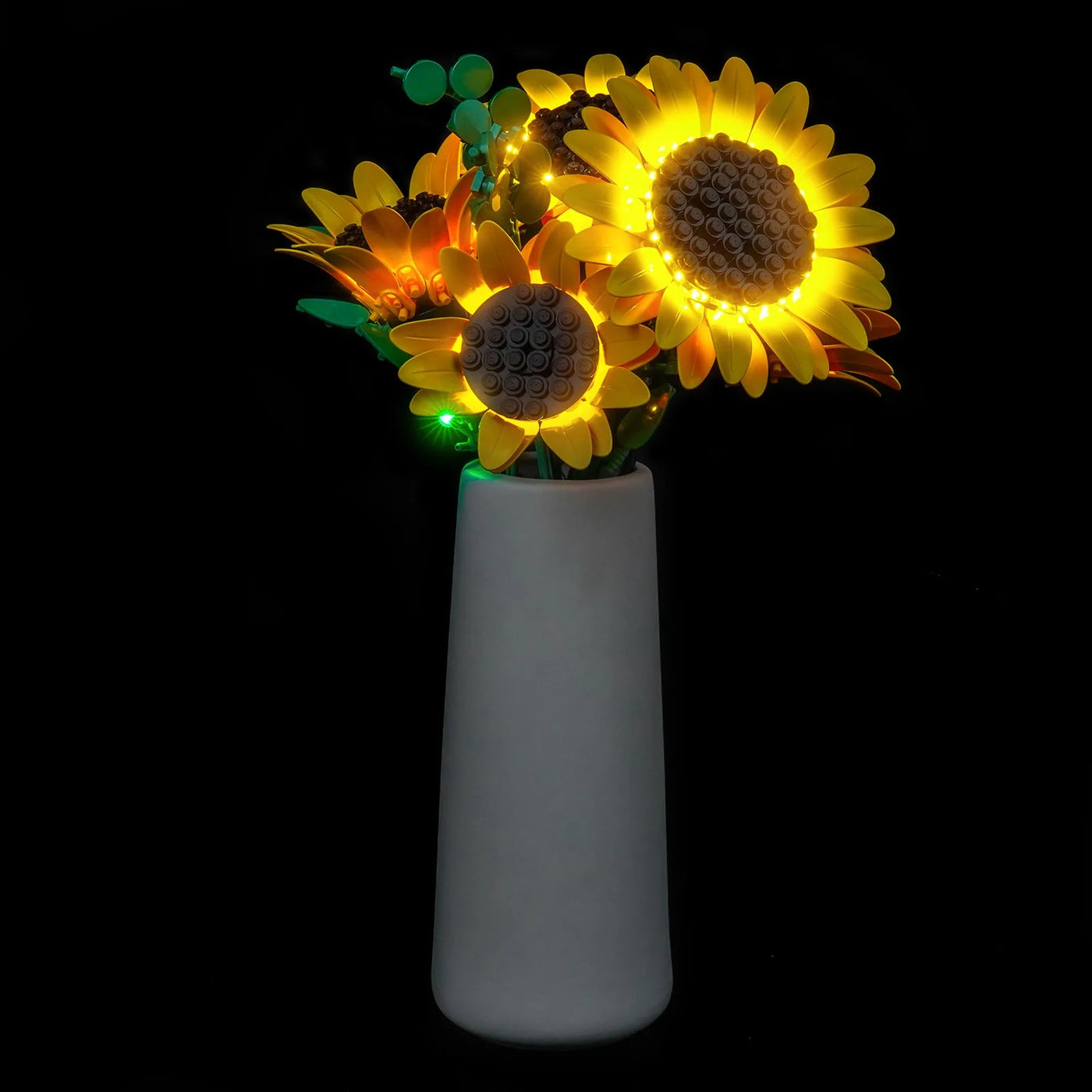 Bright My Bricks display light kit for LEGO® Botanicals Sunflower Bouquet #11502 — LED strips and bricks detail