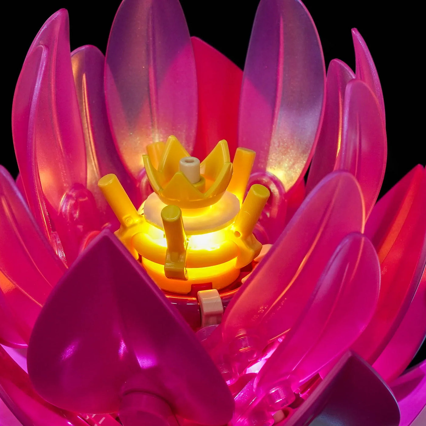 Bright My Bricks light kit for LEGO® Botanicals Water Lilies #11511 — fully illuminated on display