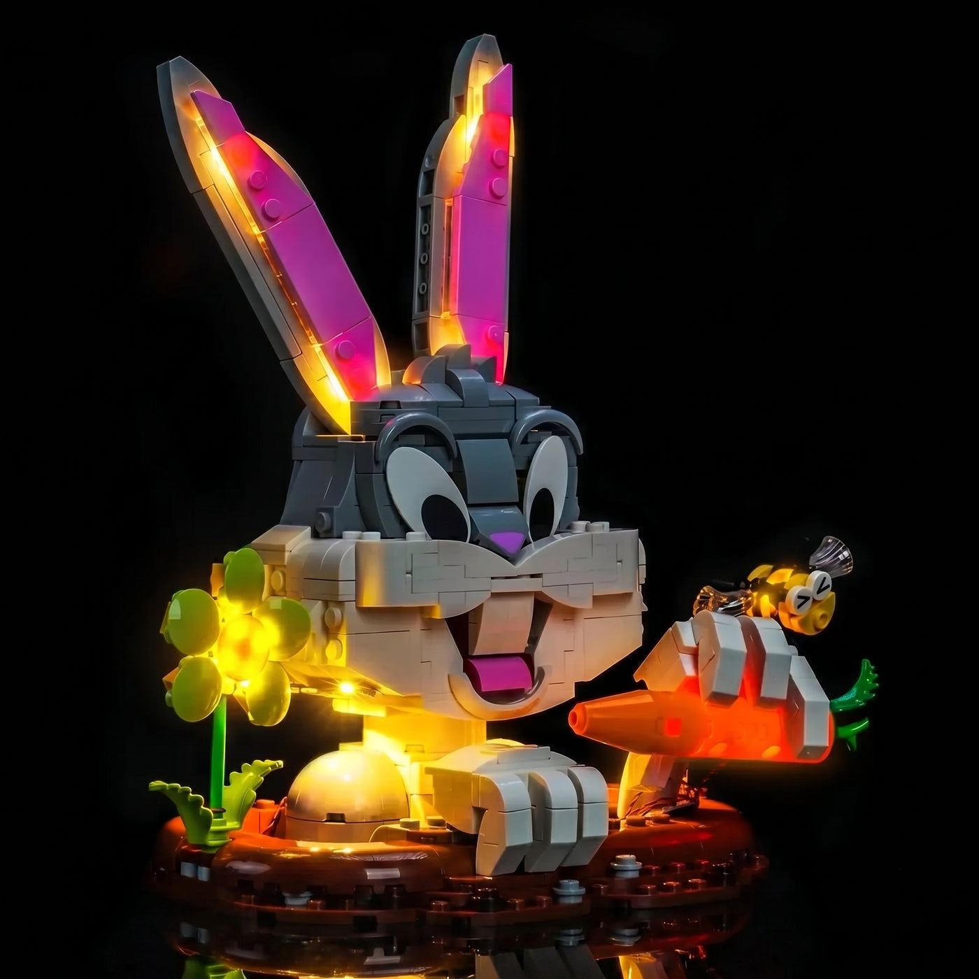 LEGO® Bugs Bunny #40920 — close-up of the LED lighting detail (USB-powered LED light kit)