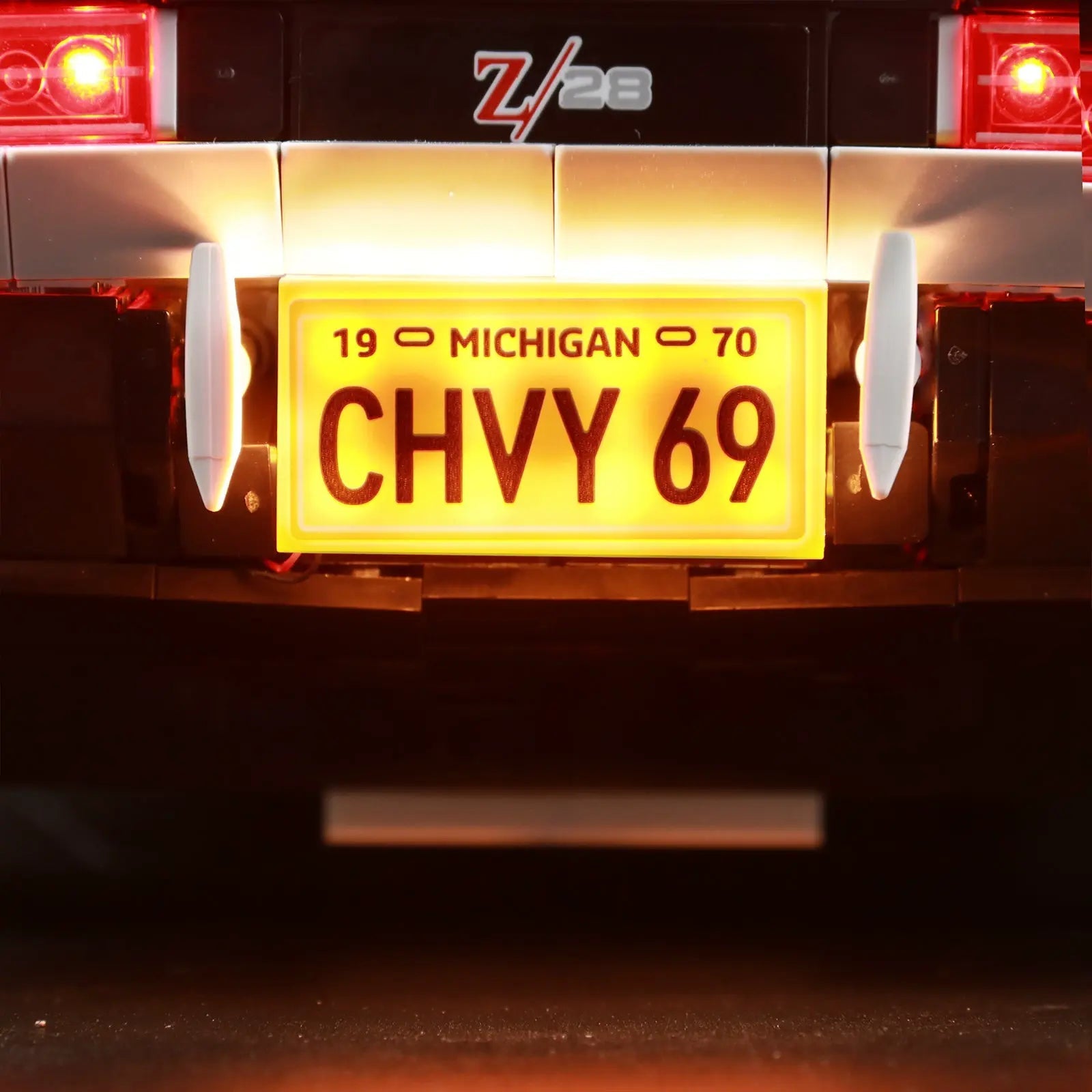 LED lights bring LEGO Chevrolet Camaro Z/28 1969 #10304 to life